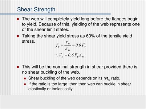 shear strength vs yield